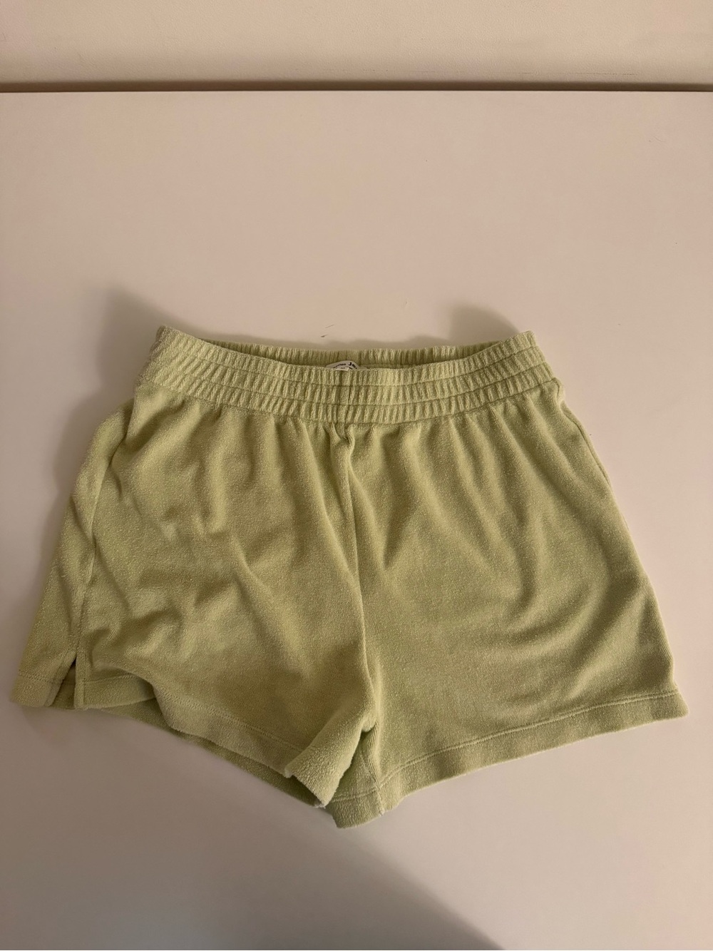 Reformation Light Green Terry Athletic Shorts